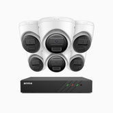 H300 - 3MP 8 Kanal PoE Überwachungskamera-Set mit 6 Kameras,EXIR 2.0 Nachtsicht, Bewegungserkennung, H.265+, IP67 Wetterfest